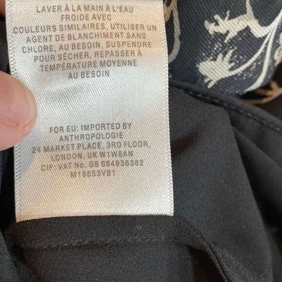 Anthropologie Velvet Burnout floral Blouse Sz SM EUC (133) - Picture 8 of 11